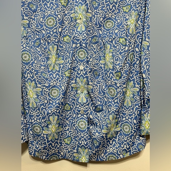 Talbots Plus Petite Non Iron Scrollwork Medallion Womens Button Up Shirt - Picture 4 of 12